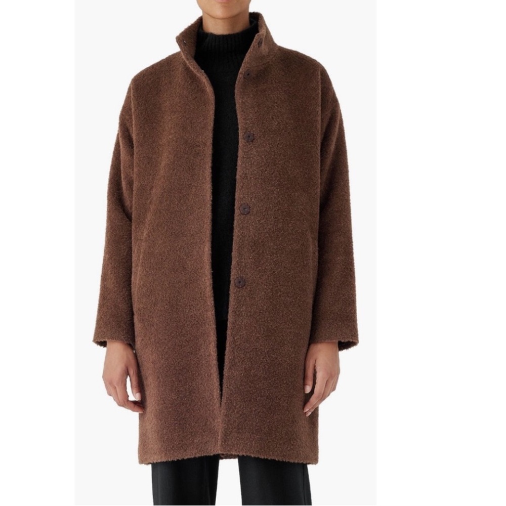 Eileen Fisher Wool & Alpaca Large Purple Coat